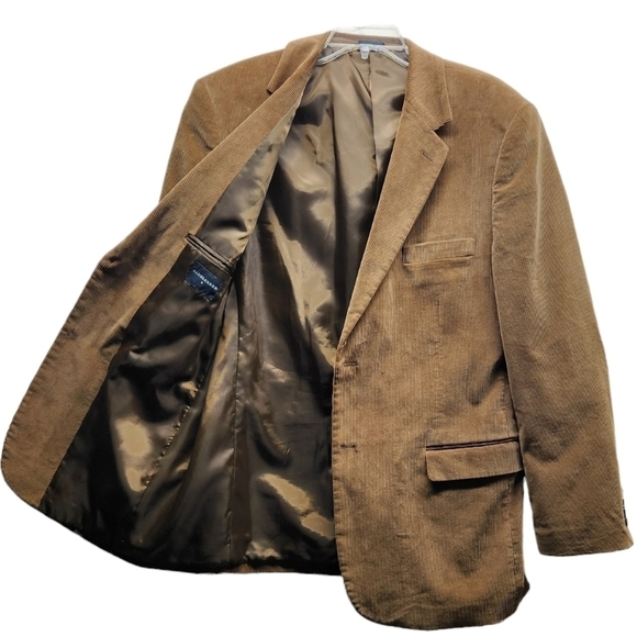 Saddlebred Blazer Mens Size 44R Brown Corduroy Two Button Sport Coat Suit Jacket - Picture 2 of 10